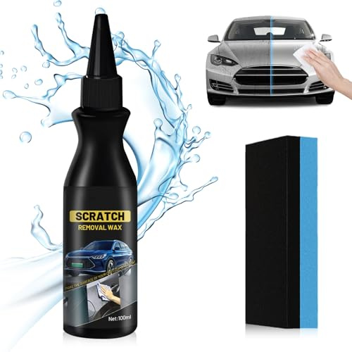 Effektiver Autokratzer-Entferner mit Schwamm, 2025 Neuest Auto Kratzer Entferner, Tiefen Kratzer Reparatur Creme, Entfernt Kratzer Effektiv und Schnell und Glanzes des Autolacks (1)