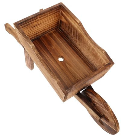 Mipcase Pot De Fleurs Bois Brouette Décorative Pot pour Plante Jardinière Forme De Chariot De Fleurs Créatif pour Décoration De Jardin