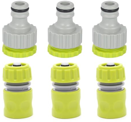 HAFRILY 6 Stück Gartenschlauch Schlauchanschluss für 1/2 Zoll Schlauchanschluss und 3/4 Zoll Schlauchanschluss Schlauchverbinder für Garten Wasserhahn Schnellkupplung