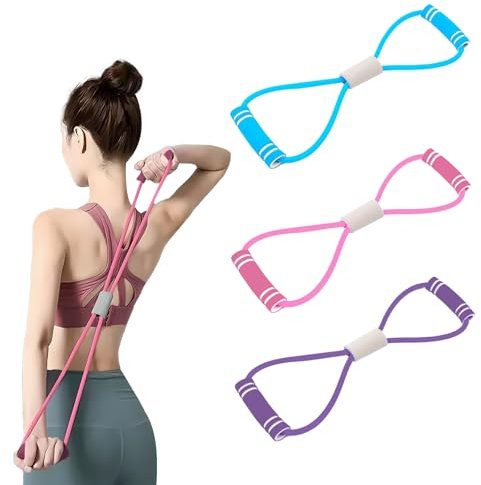 Benaewa 3 Pcs Resistance Band Women, Arm 8 Word Exercise Band with Handle for Shoulder Stretch, Strength Training