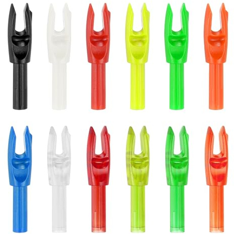 PATIKIL Encoches De Flèches De Tir À l'arc 4.2mm12 Pièces Encoches De Flèche en Plastique De Remplacement pour Chasse Tir À l'arc À Poulies Et ClassiqueMulticolore