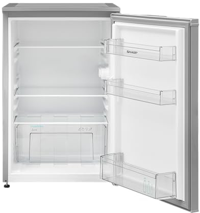 SHARP SJ-UD135T2S-EU - Frigorifero da 135 l, con regolazione continua della temperatura, illuminazione interna a LED, colore: Argento