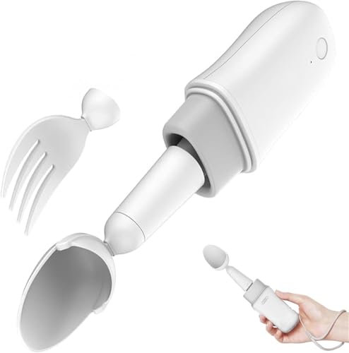 GZKDKZB Cuillère Parkinson pour tremblements de la Main, cuillère Intelligente Portable pour la maladie de Parkinson, cuillère et Fourchette Fixes avec Auto-stabilisation Intelligente, pou