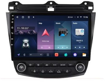 Android 13 2 Din HD Full Touch Screen Car Stereo with Bluetooth hands-free system rear view camera USB steering wheel control for Honda Accord 7 2003-2008 9 inch Multimedia-Player(A2 2+32G)