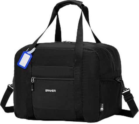 SPAHER Handgepäck Tasche 40x30x25 Eurowings Faltbare Reisetasche Flugzeug Groß 30L Weekender Damen Herren Travel Duffle Bag Wasserdicht Carry On Luggage Bag Sporttasche Handtaschen