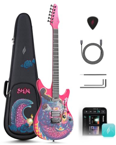 Enya Inspire Gitarre 39 Smart E-Gitarre aus Kohlefaser(Loong) | eingebauter 15W Lautsprecher/20 unterschiedlichen Klängen/integrierte Presets/Ladekabel/Zubehör
