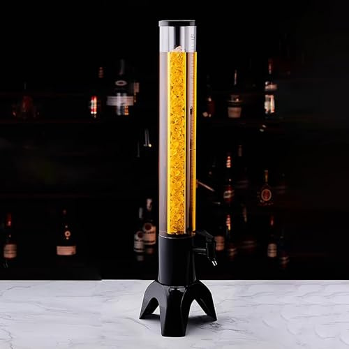 Spillatore Birra Torre di Distribuzione Bevande Portatile con Rubinetto, Dispenser per Birra Margarita a Forma di Giraffa per Pub/Bar, Bottiglia per Cocktail Condivisa(Black,3 L)