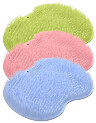Alfombrilla Lavado De Pies Ducha, Cepillo Masajeador De Pies Y Espalda De Silicona Para Ducha, Almohadilla De Lavado Con Ventosas Antideslizantes. Limpia, Exfolia Y Masajea