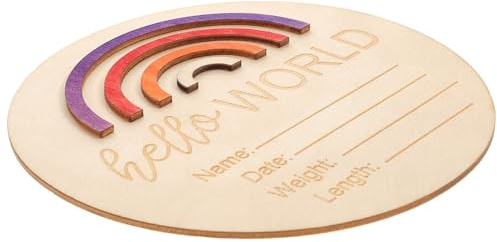 HOODANCOS Wooden Newborn Milestone Sign Photo Prop Baby Announcement Card Monthly Wood Discs for Nursery Decor and New Moms and Dads