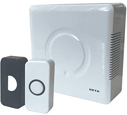 Deta C3504 Mains Voltage Door Chime with Built in Transformer Black/White Push