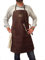 Tablier de Barbecue en Cuir Véritable - Élégant Cadeau de Qualité Supérieure - Tablier de Travail Marron Foncé pour Soudure et Service