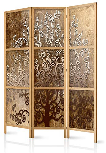 murando - Paravent Innen Raumteiler Holz Baum Abstrakt braun 135x172 cm 3-teilig Japanische Trennwand Raumtrenner Room Divider Mobiler Sichtschutz Spanische Wand Raum Abtrennung Japan b-C-0388-z-b