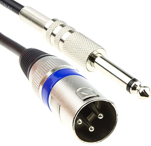 Instrument câble XLR 3 Broches Fiche vers 6,35 mm Mâle Mono Jack Fiche câble 6 m [6 mètre/6m]