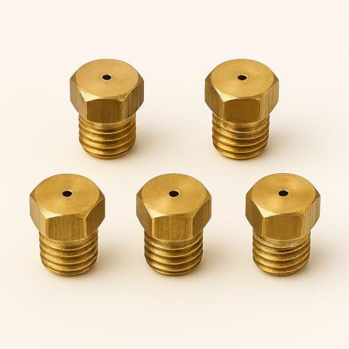 Tezla 5-Brenner-Einspritzdüsen-Umrüstsatz – Erdgas – Messing – Gold (72 2 x 97 115 140)
