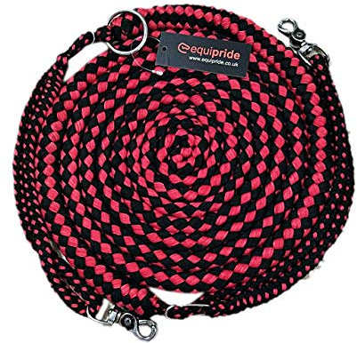 Equipride - Attrezzo per il sollevamento del pony, realizzato in morbido cotone, colore: rosso e nero