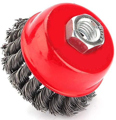 Dioche Lot de 4 brosses en acier laiton, 75 mm, pour perceuse à rouille, métal, bois