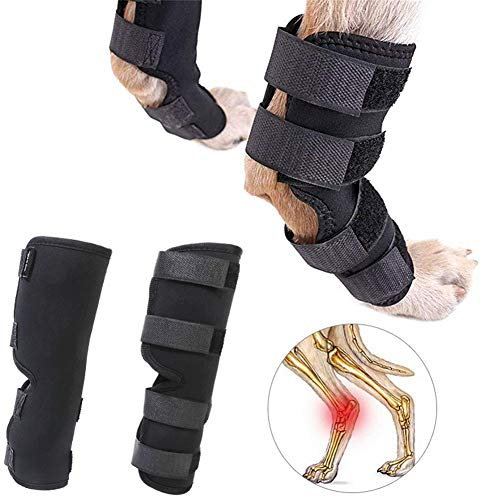 yinbaoer Rodillera Vendaje De ProteccióN De Tobillo para Perros Protector De Rodilla para Mascotas con Estabilidad Antilamido para Perros Y Mascotas Black,Large