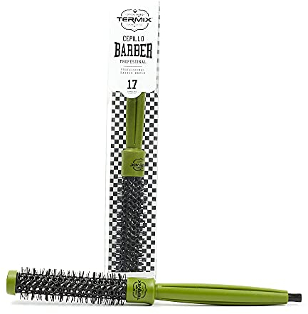 Termix Brosse de Barbier Ronde Professionnelle Ø17 pour Cheveux Homme, Technologie Céramique et Ionique, Volume et Définition, Conception Ergonomique et Durable pour Barbiers