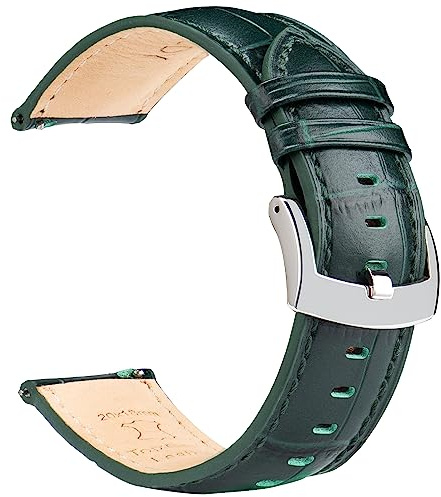 OTTOODY Leder Uhrenarmbänder 18mm 20mm 21mm 22mm Alligator Grain, Schnellverschluß Armband für Herren Damen, Hochwertige Ersatz Uhrenarmband für Uhr und Smartwatch