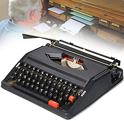 NOGRAX Vintage Schreibmaschine - Inkl. Farbband - Retro Finish - Klassische manuelle Schreibmaschine - Zuhause Deko, Schwarz
