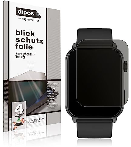 dipos Blickschutzfolie für Fireboltt Ninja Bell | Displayschutz matt mit 4-Wege Sichtschutz-Effekt, Privacy Filter, passt perfekt, kratzfest, blasenfrei, selbstklebend