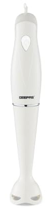 GEEPAS 200W Hand Blender Food Collection Immersion Stick Blender White | Soup Mixer, Anti-Splash Stainless Steel Blades, Detachable Stick, Easy Cleaning, Ideal for Smoothies, Baby Food, Soup