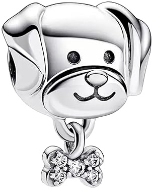 HAEPIAR Winnie Stitch Pendentif en argent sterling S925, en perles en forme d'animal pour bracelets et colliers pour femmes, filles, amies, Zircone cubique