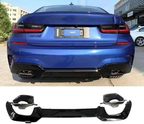 Olgyn G20 Diffusor Für BMW 3Er G20 G28 M-Sport M320I M325I M330I M340I 2019 2020 2021 Heckstoßstangendiffusor Lippenspoiler Mit Auspuffblenden