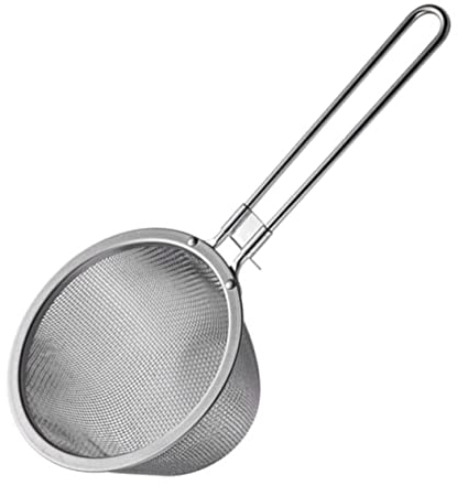 OUSIKA Hot- Scoop Tea Mesh Noodle Basket Cocina Fina Práctica Acero caliente Bola de masa hervida Espumadera de aceite Café Acero inoxidable Olla larga Hornear Olla caliente Harina for cuchara Araña P