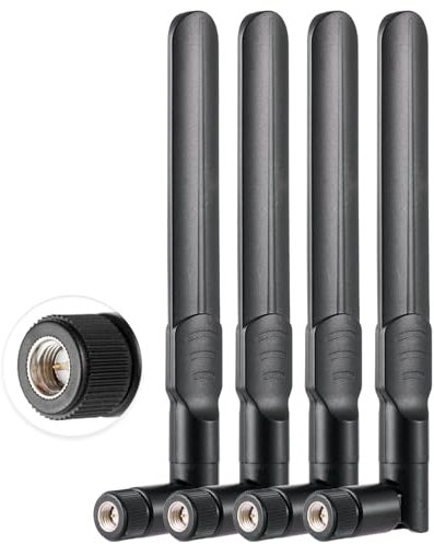 Vecys 4PCS Doppio Banda WiFi 2.4GHz 5GHz 5.8GHz Antenna SMA Maschio Antenna 8dBi 15cm/6in Adatto per Wifi Router Wireless Card Security Camera Reversing Monitor