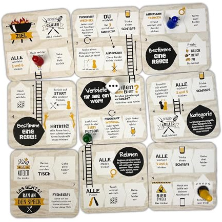 Monsterzeug Trinkspiel to Go, Bierdeckel Kartenspiel, Trinkspiel mit Brettspiel-Elementen, Untersetzer Spiel, Grill Spiel, Partyspiel für Erwachsene ab 18 Jahren