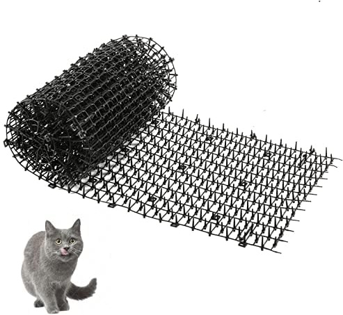 Dornengitter Tier-Barriere Katzenabwehr Matte Mit Spikes - Anti Katzen Matte Tierabwehr Scat Spike Matte - Katzenschreck Gitter Tierschreck Zur Friedlichen Abwehr Von Katzen Tier (400cm*30cm,Schwarz)