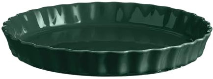 Emile Henry Made in France runde Kuchenform, Keramik, 29,5 x 4,1 cm, Zedernholz