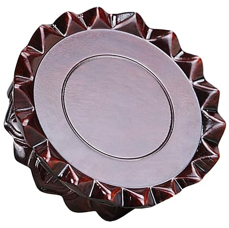 Gogogmee Holzsockel Lotus Blumenform Statuensockel aus Massivholz mit Glatten Kanten Wohndekoration Pflanzentopfständer für Wohnzimmer Eingangsbereich