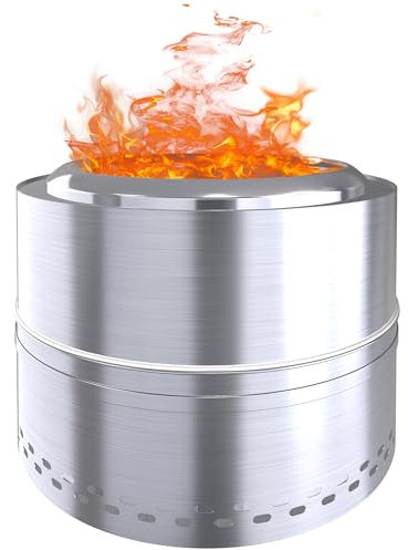 FIRCPIT Rauchfreie Feuerstelle, 304 Edelstahl, Outdoor-Feuerstelle, rauchfreie Feuerstelle für draußen, mit Tragetasche für Camping, Hinterhof, Feuerstelle, Holzofen, 50,8 cm