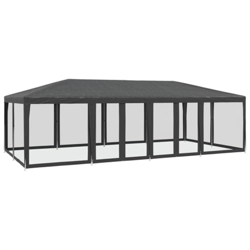 vidaXL Carpa para Fiestas 12 Paredes de Malla HDPE Gris Antracita 8x4m