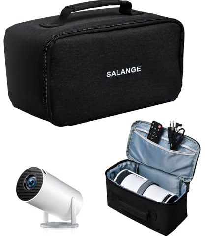 Salange Projector Bag Case for HY300,HY320 Mini Projector,with Double Layer Design Video Projector Case for Home,Outdoor,Charger and Other Accessories,Waterproof,Dustproof Portable Carrying Case Black