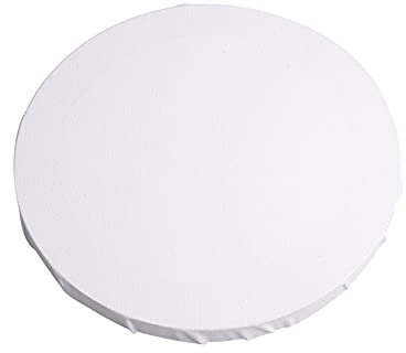 Round Canvas Board for Painting White Calico Fabric Panels with Wooden Frame Ideal for Artists and Crafters