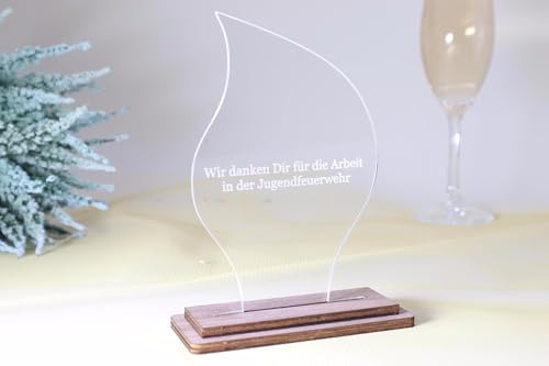 Pila Stone Moderne edler Award und Trophäe, eigener Text oder Logo, Orden Medaille aus Nussbaum und Acrylglas - Personalisierter Pokal - Kollegen Auszeichnung