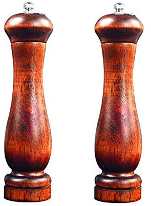 GZKDKZB Pfeffermühlen aus Holz, Salz- und Pfeffermühlen-Set, Mühlen, Gewürzmühlen, Handstreuer, Menage, Stabiler, Verstellbarer Keramikkern, 2 Stück, 13 cm