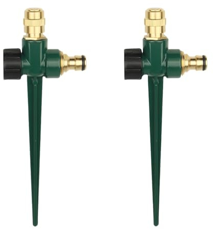 Yuecuu Metall Gartensprenger, 2 Stück Rasensprinkler mit Einstellbar Messing Düsen 360° Flächendeckung Automatische Bewässerungssystem zum Bewässern von Pflanzen, Blumen und Gemüse