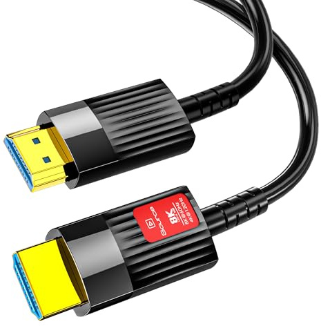 Anehmeta Câble HDMI en fibre optique 8 K - 6 m - 48 Gbps - Ultra haut débit - Câble HDMI 2.1 8K @ 60 Hz 4K @ 120 Hz eARC HDCP 2.2 & 2.3 Dynamic HDR Dolby Atmos compatible avec Xbox, PS5/PS4, HDTV