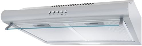 Exquisit Dunstabzugshaube, 50cm breit, Abluftbetrieb, Unterbauhaube, 3 Lüftungsstufen, Metallfettfilter, UBH50-020 inoxlook