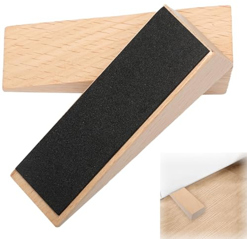 2 Pack Wooden Door Stop, Non-Slip Door Stoppers Doors Wedges Doors Wedges Wooden doorwedge with Mat Doorstop Weighted Woodens Wedge for All Types of Home Bedroom Kitchen Office Indoors