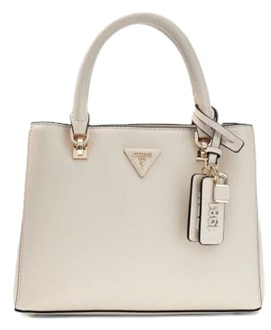 GUESS Handtasche Umhängetasche Noelle II Multi Compartment Satchel Bone creme