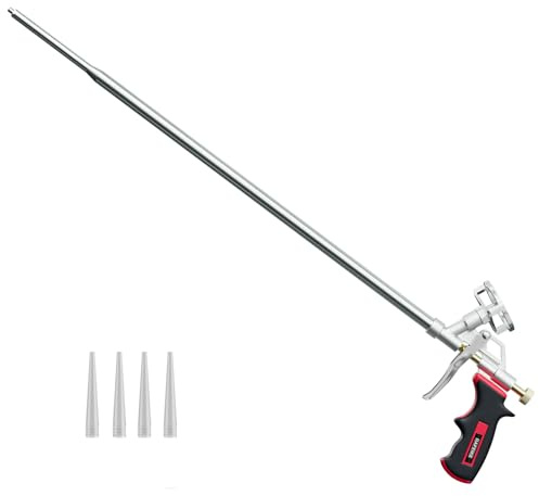 DAFEIKE Spray Foam Gun 2 feet Insulation Foam Gun Extended Precision Foam Gun 63cm Long Expanding Pu Foam Dispensing Gun, Black