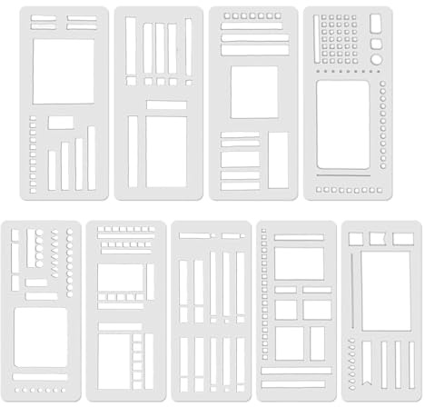 9 Pezzi Stencil Bullet Journal, Journal Stencil Pittura Riutilizzabile, Bullet Journals Stencils, Modello di Pittura Stencils Set per Scrapbooking pianificazioni quotidiane Progetti fai da te