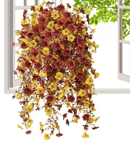 Höst konstgjorda blommor - 70 cm UV-beständiga utomhus trädgårdsväxter, blekningsbeständiga höstblommiga stjälkar, väderbeständig uteplats | säsongsbetonade skördedekorationer för