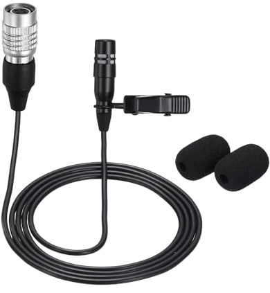 sourcing map Lavalier Micrófono de solapa, micrófono de condensador tipo audio-técnico, 1 m, con cable, condensador unidireccional, mini micrófono de solapa para presentadores, músicos, actores