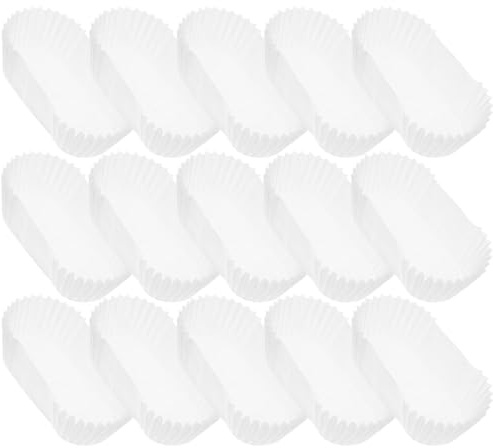 COLLBATH 1000 Pirottini in Carta Bianco per Dolci e Pane, Forma Rettangolare a Scodella, Resistenti al Calore e All'acqua, per Forni e Piccoli Ristoranti